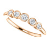 14k Rose Gold 1/4 CTW Diamond Graduated Bezel Set Ring, Size 7