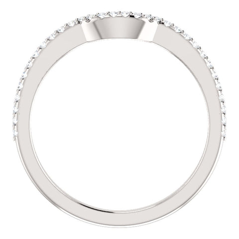 14k White Gold 1/8 CTW Diamond Contour Band, Size 7