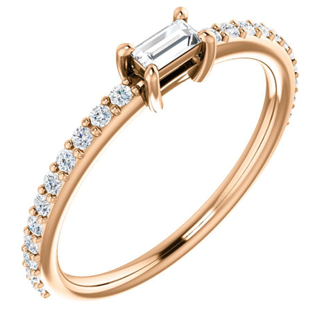 14k Rose Gold 3/8 CTW Diamond Ring, Size 7