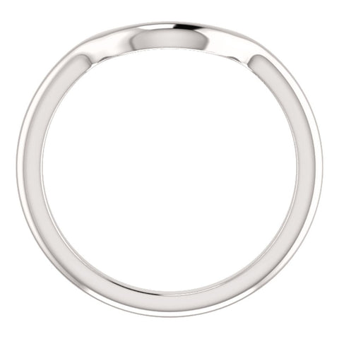 14k White Gold Band Mounting for 6mm Round Ring, Size 7