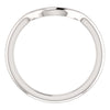 14k White Gold Band Mounting for 6mm Round Ring, Size 7