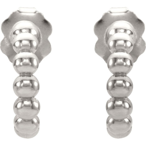 Continuum Sterling Silver 12mm Beaded Hoop Earrings