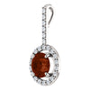 14k White Gold 6.5mm Mozambique Garnet & 1/4 CTW Diamond Pendant