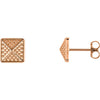 Granulated Pyramid Earrings in 14K Rose Gold