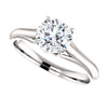 14k White Gold 6.5mm Round Forever Brilliant® Moissanite Solitaire Engagement Ring, Size 7