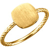 14K Yellow Gold Antique Engravable Rope Ring (Size 6)
