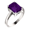 14K White Gold Amethyst Ring (Size 6)