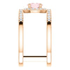 14k Rose Gold Morganite & 1/3 CTW Diamond Ring , Size 7