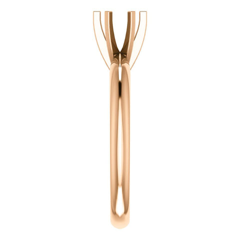 14k Rose Gold 5-5.3mm Round 6-Prong Solitaire Ring Mounting, Size 7