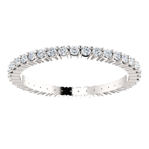 14k White Gold 3/8 CTW Diamond Eternity Band Size 5