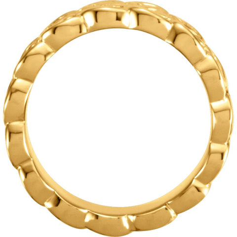 14k Yellow Gold 8mm Celtic-Inspired Band, Size 6