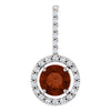 Halo-Styled Drop Pendant in 14k White Gold