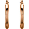 14k Rose Gold 25mm Tube Hoop Earrings
