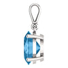 14k White Gold 11x9mm Swiss Blue Topaz & Diamond Necklace