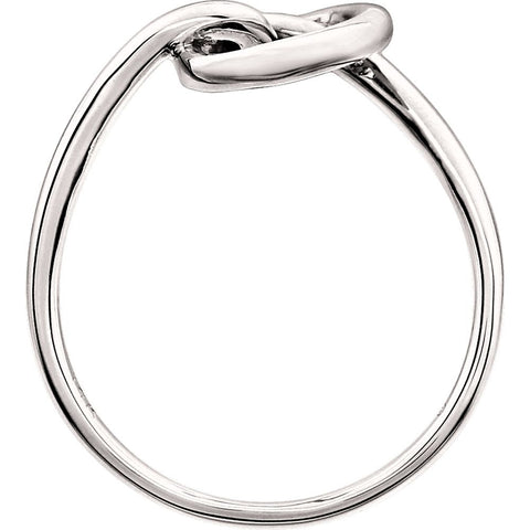 14k White Gold Knot Design Ring, Size 7