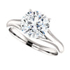14k White Gold 8mm Round Forever Brilliant® Moissanite Solitaire Engagement Ring, Size 7