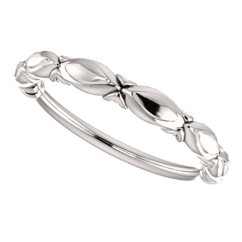 14k White Gold Band , Size 7