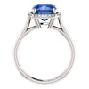 14k White Gold Blue Sapphire & 1/6 CTW Diamond Ring, Size 7