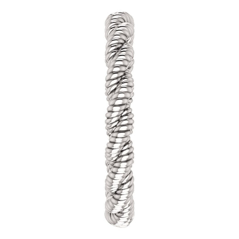 14k White Gold Twisted Rope Band Size 4