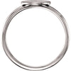 14k White Gold Oval Engravable Ring , Size 7