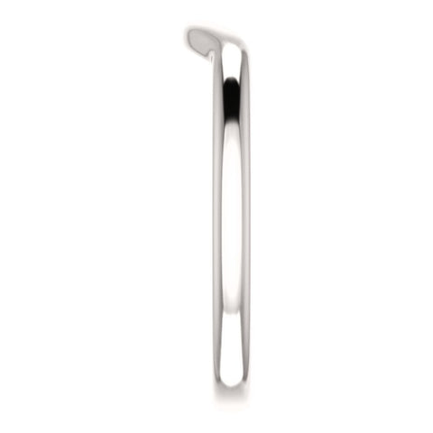 14k White Gold Band for 8.2mm Round Ring, Size 7