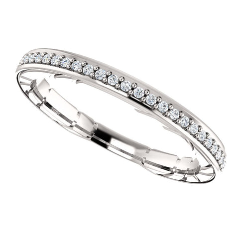 14k White Gold 1/6CTW Diamond Anniversary Band, Size 7