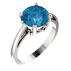 14K White Gold Swiss Blue Topaz Ring (Size 6)