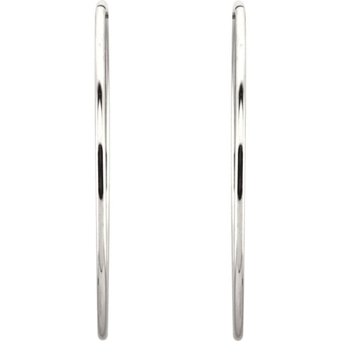 Sterling Silver 60mm Endless Hoop Tube Earrings