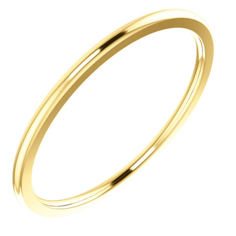 14k Yellow Gold 1mm Comfort Fit Band, Size 6