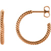 17mm Hoop Earrings With Rope Design in 14K Rose Gold