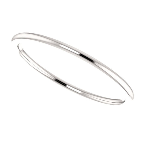 14k White Gold 1mm Comfort Fit Band, Size 6.5