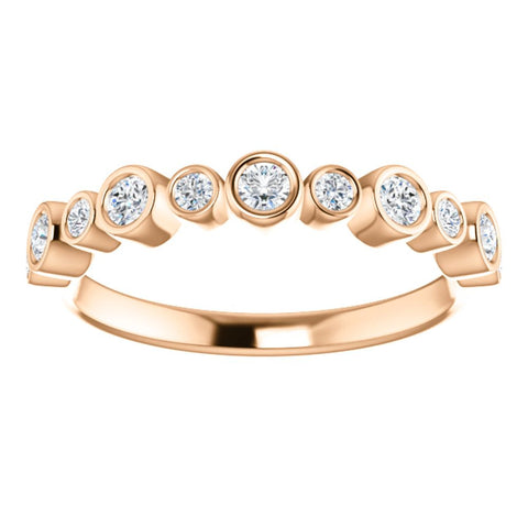 14k Rose Gold 1/3 CTW Diamond Ring, Size 7
