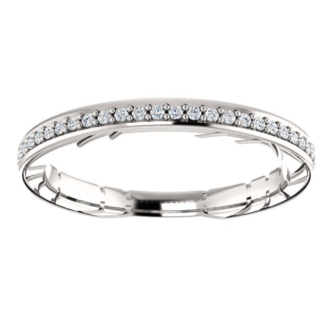 14k White Gold 1/6CTW Diamond Anniversary Band, Size 7