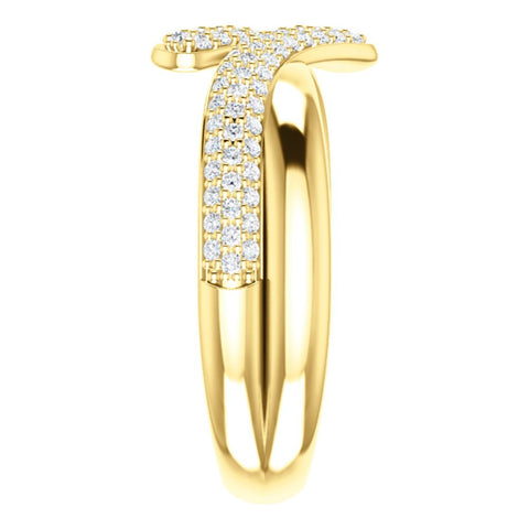 14k Yellow Gold 1/2 CTW Diamond Ring, Size 7