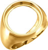 14k Yellow Gold 18mm Men's Coin Ring Mounting, Size 6