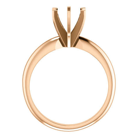 14k Rose Gold 6-6.6mm Round 6-Prong Solitaire Ring Mounting, Size 7