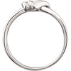 14k White Gold Triangular Knot Ring , Size 7