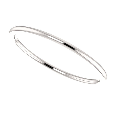 14k White Gold 1mm Comfort Fit Band, Size 7
