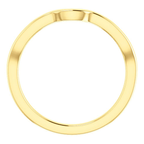 14k Yellow Gold Matching Band to 6.5mm Round Ring, Size 7