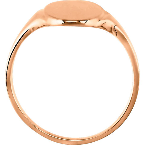 14k Rose Gold Oval Signet Ring, Size 7