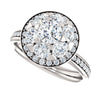 14k White Gold 1 1/2 CTW Diamond Engagement Ring, Size 7