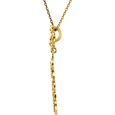 14k Yellow Gold Decorative Dangle 18" Necklace