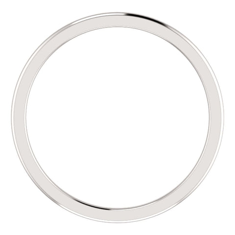 14k White Gold 1mm Comfort Fit Band, Size 5