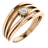 14k Rose Gold 1/8 ctw. Diamond Ring, Size 7