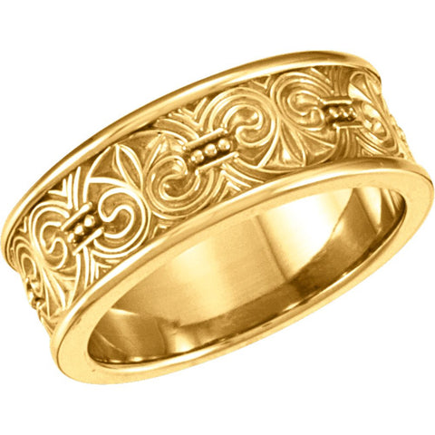 14k Yellow Gold 7.5mm Band Size 8