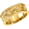 14K Yellow Gold 7.5mm Design Band Size 8