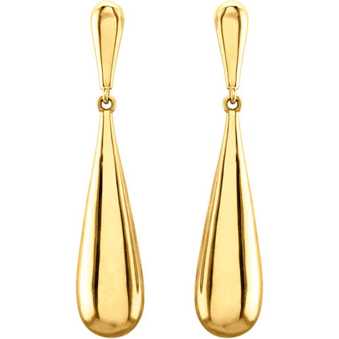14k Yellow Gold Pierced Style Earrings