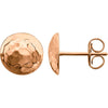 Hammered Disk Earrings in 14K Rose Gold