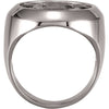 14k White Gold Men's 16.5mm Coin Ring Mounting, Size 9.75