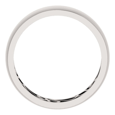 14k White Gold 6mm Paisley Design Band Size 12